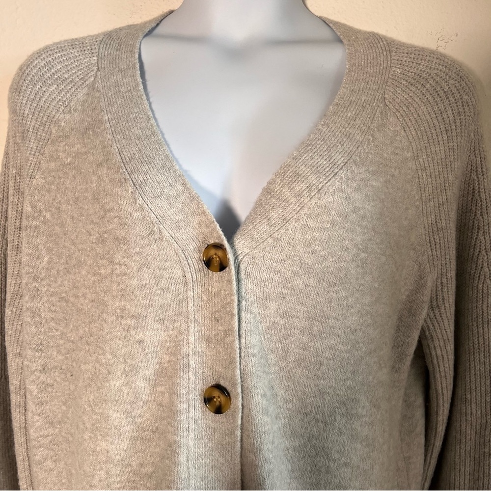 Adyson Parker Heather Gray V-Neck Cárdigan Button Down Sweater in Size 1X